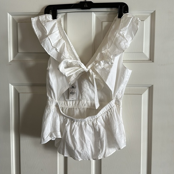 Express White Ruffled Blouse - Picture 2 of 3